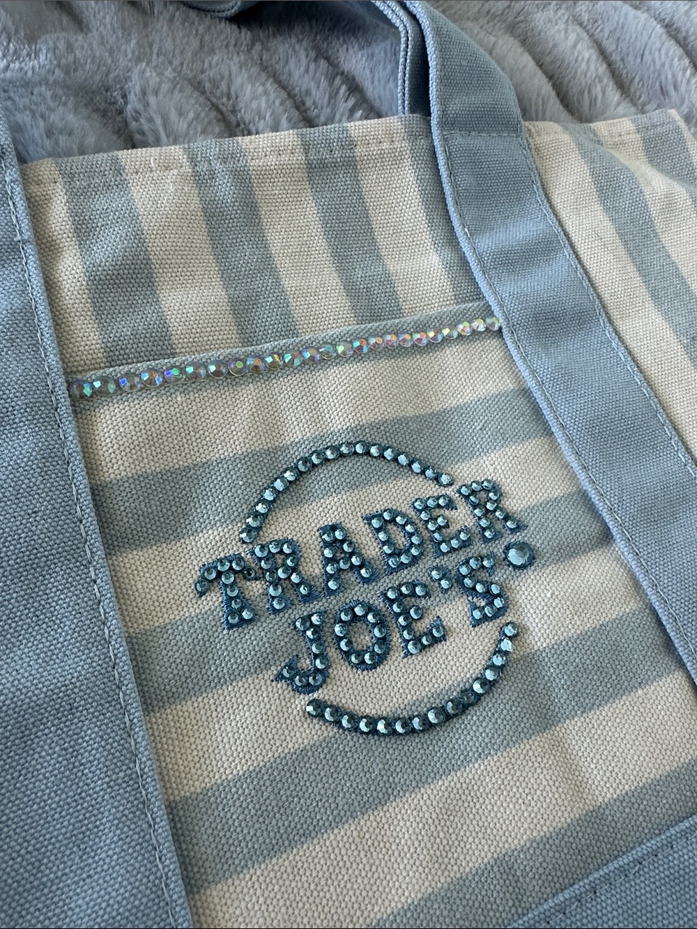 Brand New Bedazzled Trader Joe’s Mini Tote